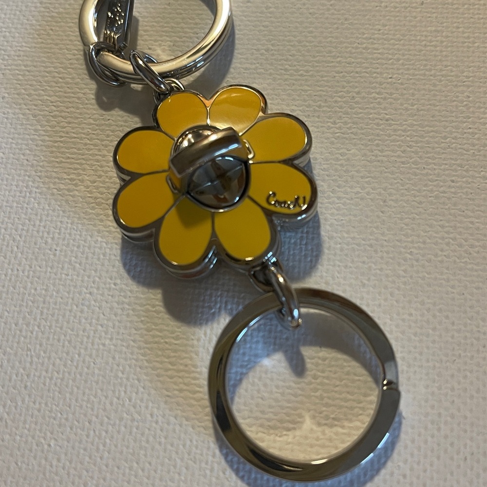 Coach Yellow Flower Valet Keychain - Picture 2 of 8